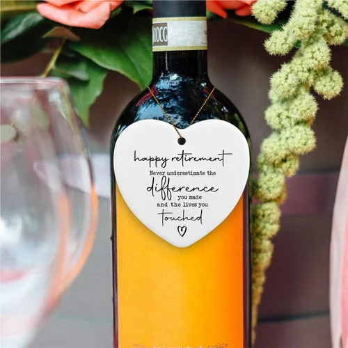 Miniatura 5 de Regalo de jubilación para mujer, adorno de recuerdo, placa de corazón, regalos de agradecimiento, feliz jubilación para mujeres, hombres, despedida