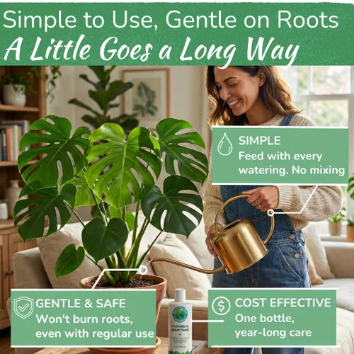 Miniatura 4 de Monstera Plant Food - Fertilizante líquido rico en nutrientes de primera calidad (5-2-3 NPK) para Monstera Deliciosa y otras plantas tropicales