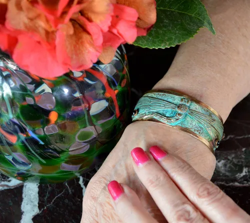 Miniatura 4 de Pulsera de libélula, granate auténtico