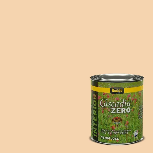 Miniatura 257 de Rodda Paint CASCADIA ZERO - Pintura plana e imprimación para interiores en uno, cuarto de galón, crema de ballet