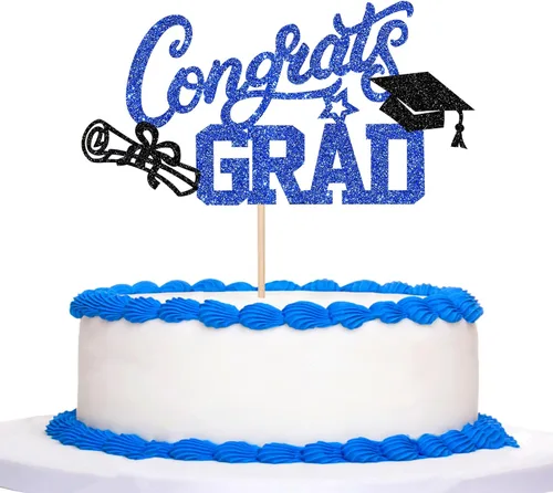 Miniatura 35 de Rsstarxi 1 paquete de decoración de pastel con purpurina para la clase de 2026, decoraciones de graduación 2026, tapa de felicitaciones