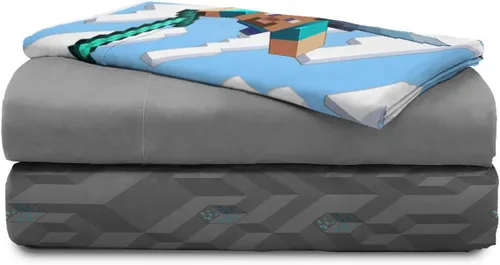 Miniatura 9 de Jay Franco Minecraft Daytime - Juego de ropa de cama completa de 7 piezas - Incluye edredón y juego de sábanas - La ropa de cama presenta a Alex