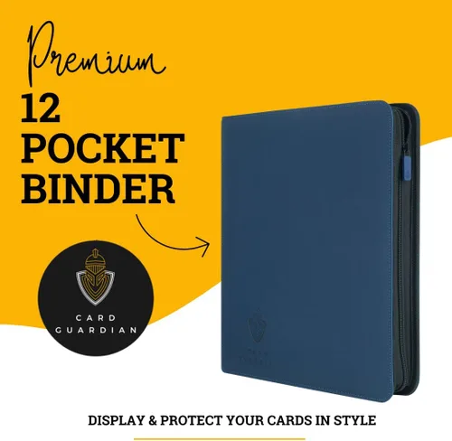 Miniatura 2 de Card Guardian - Carpeta Premium de 12 bolsillos con cierre para 480 tarjetas de juegos de cartas intercambiables TCG (Azul) Carpeta Perfecta