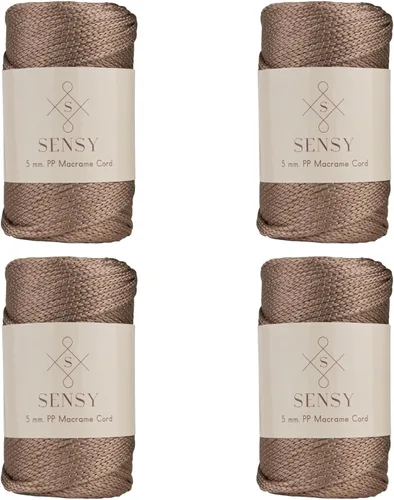 Miniatura 22 de Sensy - Cuerda de poliéster prémium de 0.197 in, 104 yardas, 100% polipropileno, cordón de macramé de 0.197 in, cuerda de ganchillo para bolsa