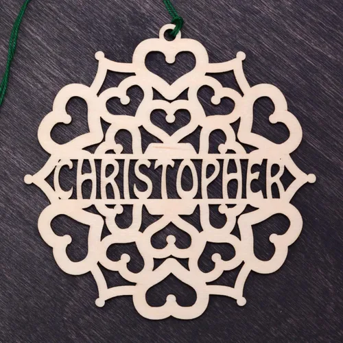 Adornos personalizados para árbol de Navidad – Decoraciones de Navidad hechas a mano, adorno de Navidad, copo de nieve de madera, regalos de Navidad