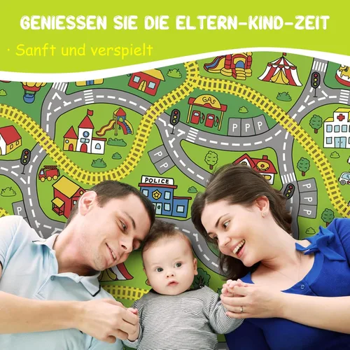 Miniatura 6 de Alfombra de juego para niños, alfombra educativa de 31 x 48 pulgadas, alfombra antideslizante de la vida urbana, alfombra de aprendizaje para niños