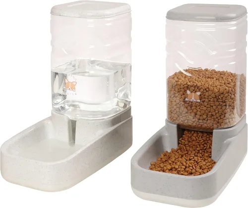 Miniatura 7 de Elevon Comedero Automático para Gatos, Juego de Cuenco Dispensador de Comida y Agua por Gravedad para Perros Pequeños y Medianos, Comedero