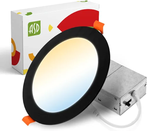 Miniatura 8 de ASD Paquete de 6 luces LED empotrables de 4 pulgadas, 12 W, 5 CCT 2700K-5000K CRI90+, luces de techo regulables ultrafinas con clasificación IC
