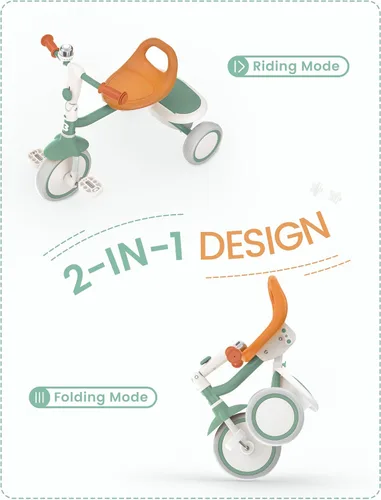 Miniatura 2 de besrey Triciclo para niños pequeños con campana, triciclo para niños de 18 meses a 5 años, triciclo para niños, bicicleta para niños de 2 a 5 años