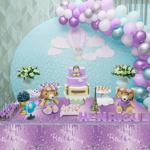 Miniatura 6 de Pajean Mantel de plástico con lentejuelas de diamantes con brillantina para fiesta de niña y niña, mantel de plástico con lentejuelas para niñas