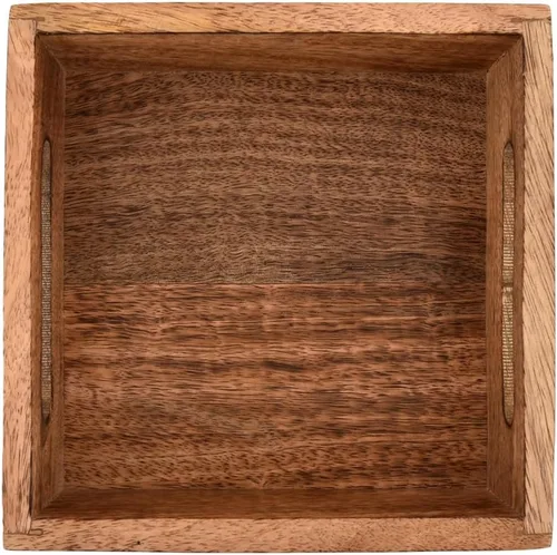 Miniatura 3 de Samhita Servilletero cuadrado de madera de mango con acabado quemado para decoración de restaurantes, accesorios de bar de cocina