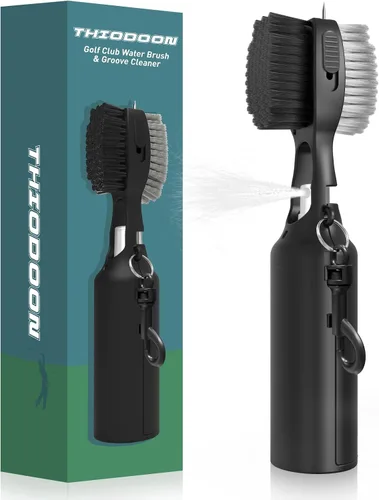 Miniatura 8 de THIODOON 2 Pack Golf Club Brushes and Groove Cleaner 2 ft Retractable Zipline Carabiner Golf Brush Head with Retractable Spike Comfortable Grip Golf