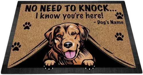 Miniatura 13 de Felpudo personalizado para amantes de los perros, diseño de pastor alemán, No Need to Knock I Konw You're Here, 27.5 x 17.7 pulgadas German Shepherd