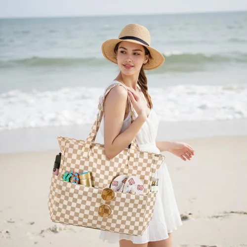 Miniatura 2 de Bluboon - Bolsa de playa impermeable para mujer, extra grande, con compartimento húmedo, para llevar de fin de semana, bolsa de piscina para viajes