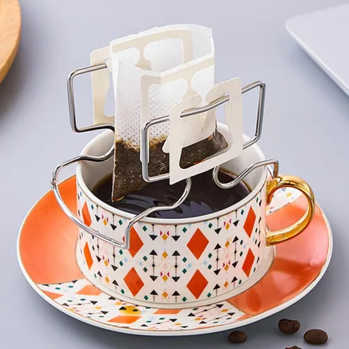Miniatura 2 de Kichvoe Soporte de filtro de calcetín de café Soporte de filtro de goteo Soporte de filtro de café de goteo de mano