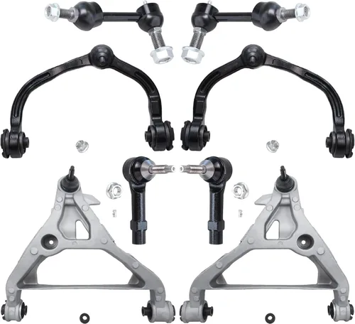 Miniatura 97 de Detroit Axle - Kit de brazos de control de extremo delantero de 8 piezas para Dodge Dakota 00-04, Durango 00-03, 4 brazos de control superior e