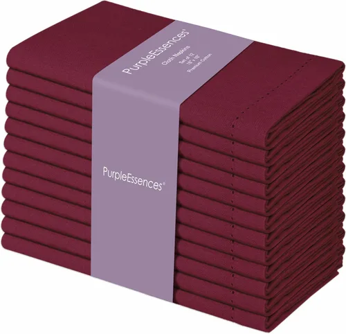 Miniatura 38 de PurpleEssences Juego de 6 servilletas de tela de vainica, 100% algodón, suaves, duraderas, lavables, ideales para bodas, Navidad, vacaciones