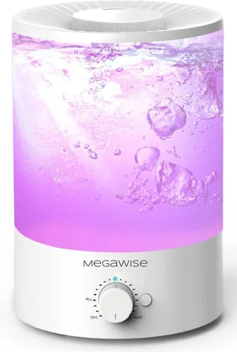 MEGAWISE Humidificador de niebla fría de 3.5L con recarga superior, gran capacidad de 3.5L, fácil, seguro y conveniente para el hogar + 7 colores de