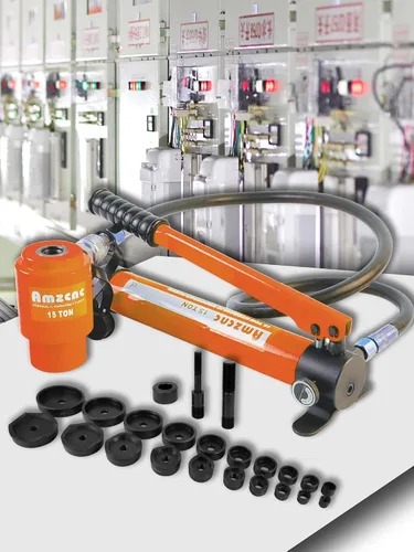 Miniatura 7 de AMZCNC Kit de punzonadora hidráulica de 15 toneladas de 1/2 a 4 pulgadas, herramienta de perforación manual con 10 troqueles (15T (1/2 "~ 4"))