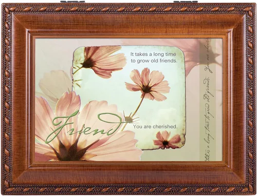 Miniatura 2 de Cottage Garden Old Friends Friendship - Joyero de madera sintética con diseño de grano de madera