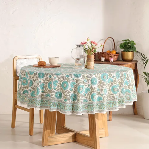 Miniatura 64 de Funda de mesa impresa a mano con diseño exquisito, tela de algodón premium, perfecta para comedor y decoración, mantel de mesa