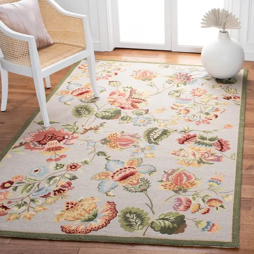 Miniatura 11 de SAFAVIEH Chelsea Collection - Alfombra decorativa de 2 pies 6 pulgadas x 4 pies, color marfil, lana de campo francesa enganchada a mano, ideal