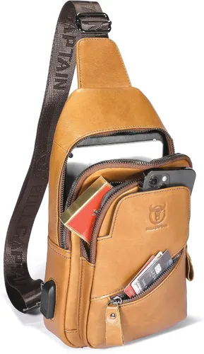 Miniatura 68 de LUKZIJAES Bolso bandolera de cuero genuino para hombre