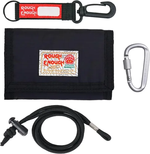 Miniatura 11 de Rough Enough - Cartera para niños con cordón para adolescentes y niños, con cremallera, monedero de nailon verde militar