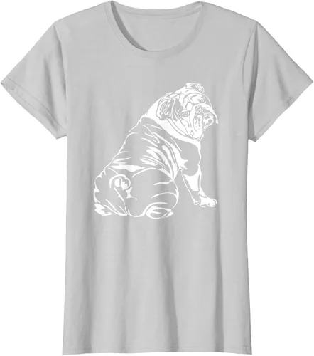 Miniatura 19 de Gracioso Bulldog Inglés playera perro Hund playera regalo, Azul (Heather blue)