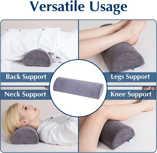 Miniatura 6 de Almohada para rodilla para dormir boca arriba, almohada cilíndrica de espuma viscoelástica para alivio del dolor para piernas, debajo de la rodilla
