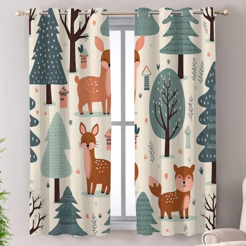 Miniatura 74 de Shrahala Cortinas de hojas de arce otoñales para ventanas de cocina, hojas rojas ardientes, fondo marrón, paneles de cortina de ventana de poliéster