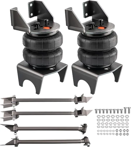 maXpeedingrods Kit de suspensión triangulada soldada con 4 enlaces y kit de bolsas de suspensión de aire de 5000 lbs universal para camiones, chasis