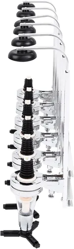 Miniatura 5 de Dispensador de licor de 6 botellas montado en la pared, soporte de bebidas de acero inoxidable para el hogar, bar, pub, vertido preciso, ahorro