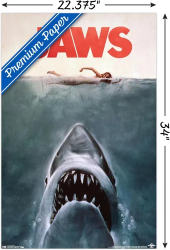 Miniatura 3 de Trends International Jaws - Póster de pared de una hoja, 22.375 x 34 pulgadas, versión premium sin marco
