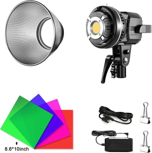 Miniatura 6 de GVM Great Video Maker Luz de video LED portátil de 80 W, luz blanca de 5600 K, luz de video equilibrada de luz diurna CRI 97+ iluminación continua