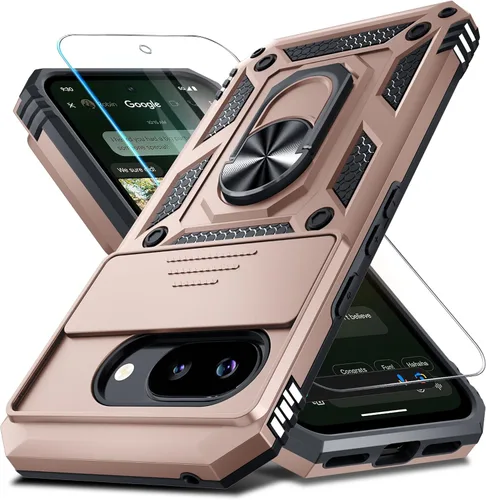 Miniatura 10 de Janmitta - Funda compatible con Google Pixel 9 Pro XL con cubierta deslizante para lente de cámara incorporada + protector de pantalla + soporte