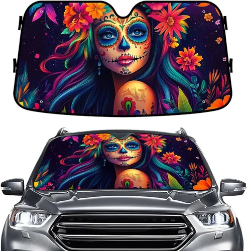 Miniatura 57 de GENANY Parasol divertido para parabrisas de la familia de perros de pastor alemán para automóvil, SUV, camión (55 x 30 pulgadas), parasol