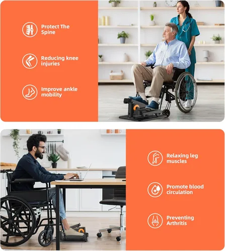 Miniatura 7 de Máquina elíptica para debajo del escritorio, máquina portátil de ejercicio de pedal sentado para personas mayores, ejercitador de piernas Elipse