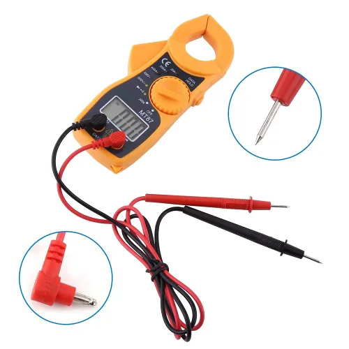 Miniatura 6 de Multímetro, multímetro de abrazadera digital AC DC voltímetro amperímetro ohmímetro probador de voltios medidor LCD, con función de sobrecarga