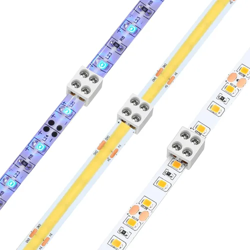 Miniatura 3 de Paquete de 10 conectores LED de cinta a cinta sin soldadura, bloques de terminales de tornillo de apriete, conector de 2 pines de 8mm