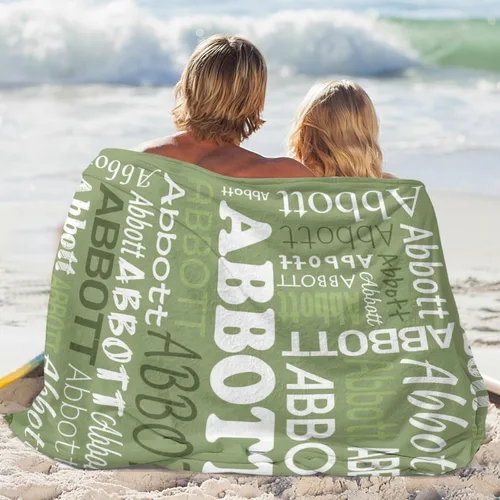 Miniatura 6 de Ships Next Day Custom Blanket with Name Personalized Throw Blanket for Baby Kid Customized Gifts for Dad, Mom, Grandpa, Grandma, Son, Daughter Algae
