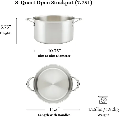Miniatura 3 de Thomas Keller Insignia by Hestan - Olla de acero inoxidable, compatible con placa de inducción, 8 cuartos de galón