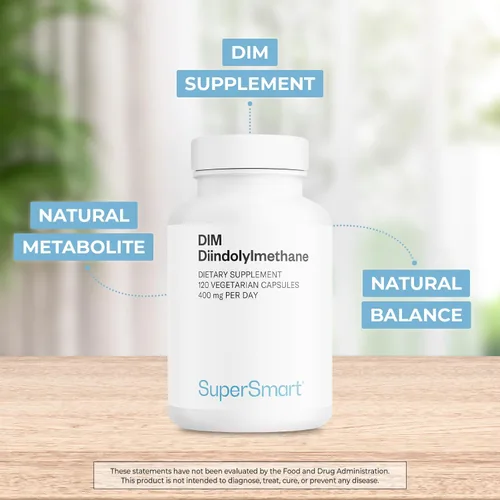 Miniatura 3 de Supersmart - Suplemento DIM de 400 mg por día (diindolilmetano) - Equilibrio natural para hombres y mujeres Sin OMG y sin gluten - 120 cápsulas