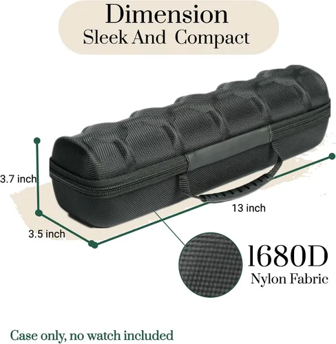 Miniatura 2 de AUKURA Funda de viaje para reloj, 5 ranuras con cremallera dura, caja de transporte y organizador para hombres y mujeres, con almohada suave