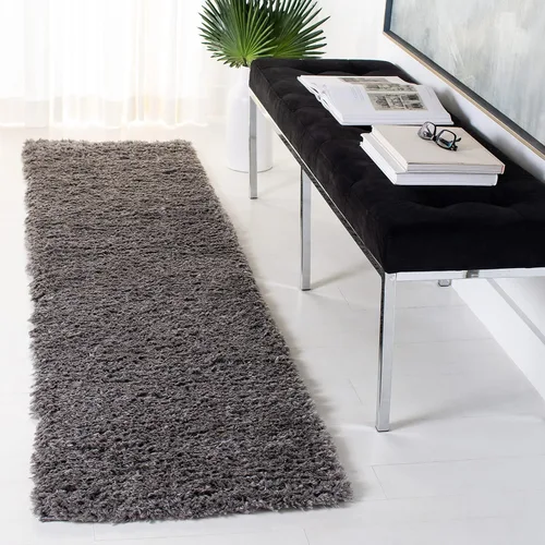 Miniatura 19 de SAFAVIEH Madrid Shag Collection - Alfombra redonda, 6 pies 7 pulgadas, color carbón, diseño sólido, no desprende pelusa y de fácil cuidado, 2 Carbón