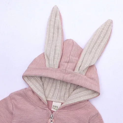 Miniatura 145 de Simplee Kids Enterizo con diseño de conejo de Pascua con capucha, para bebé, overol con cremallera y orejas largas