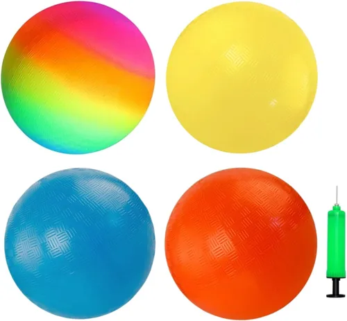Miniatura 15 de Bola de patio de recreo, Kickball de 8.5 pulgadas para niños y adultos, para interiores y exteriores, balón de balonmano, juego de cuatro bolas Azul