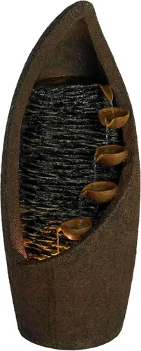 Miniatura 8 de Cuencos en cascada de 27 1/2 pulgadas de alto, grande, moderno, zen, decoración para interiores y exteriores, fuente de suelo de piedra sintética