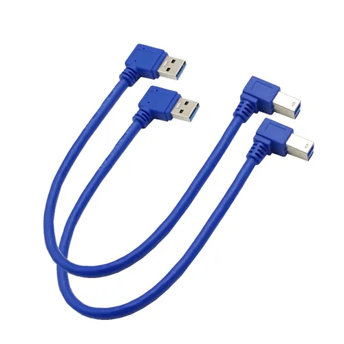 Seadream Cable de impresora USB 3.0 en ángulo; paquete de 2 cables de 1 pie/11.8 in SuperSpeed USB 3.0 A macho de 90 grados en ángulo recto a USB