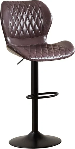 Miniatura 43 de Taburetes de bar modernos, taburetes de bar giratorios con respaldo alto, taburetes de bar de tela ajustables para sillas de isla de cocina